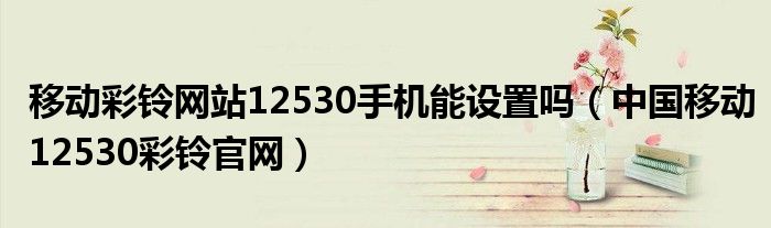 12530彩铃免费下载，解锁手机铃声新体验12530彩铃网站下载